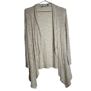 Athleta Draped Waterfall Oatmeal Lightweight Open Front Cardigan Sweater